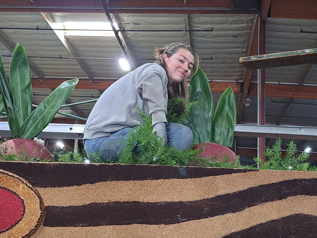December 30 - Elizabeth is filling in with asparagus fern.